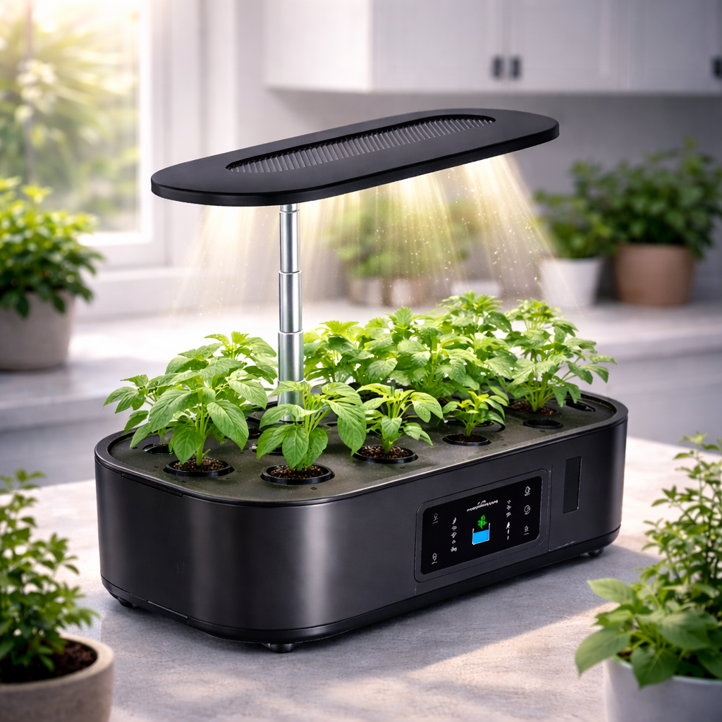 12-Pod Large Tank Smart Indoor Hydroponic Garden System with LED Grow Lights
