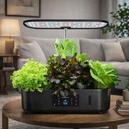 12-Pod Large Tank Smart Indoor Hydroponic Garden System with LED Grow Lights