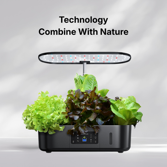 12-Pod Large Tank Smart Indoor Hydroponic Garden System with LED Grow Lights